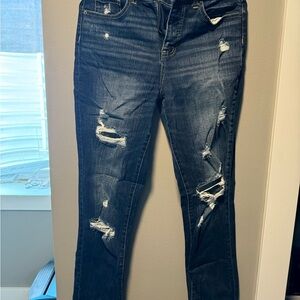 Women's Distressed Blue Jeans